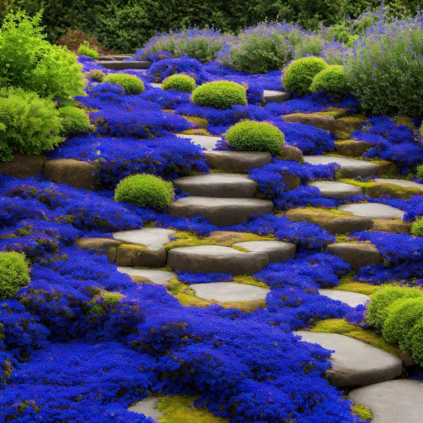 20000+ Magic Blue Creeping Thyme Seeds for Planting Ground Cover Plants Heirloom Flowers Perennial Thyme Non-GMO Thymus Serpyllum Seed (Pack of 2)