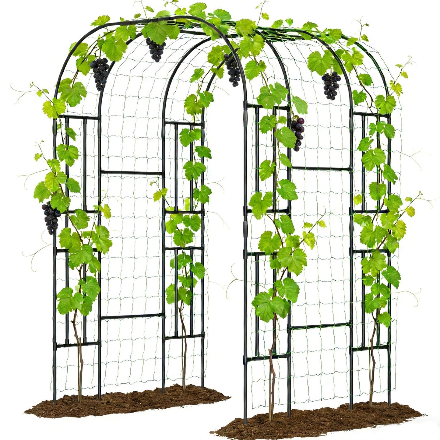 SUNYRISY Garden Arch Trellis, 87" x 59" x 47.2" Large Garden Trellis for Climbing Plants Outdoor, Tall Archway Plant Support Trellis Outdoor for Cucumber Grape Vine Vegetable Flower