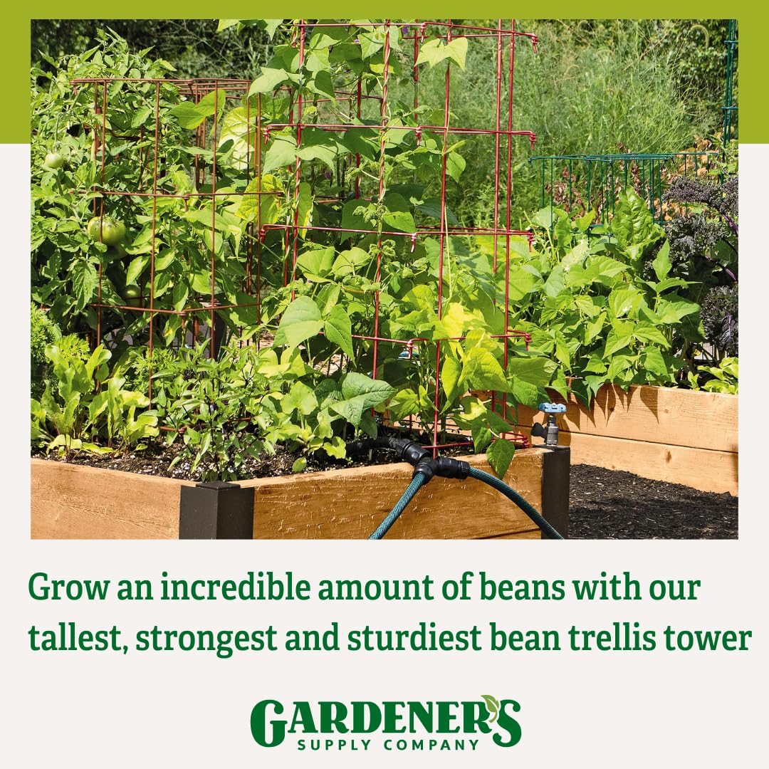 Gardeners Supply Company Large Bean Tower Plant Support | Sturdy Weatherproof Outdoor Beans, Tomato & Other Climbing Vegetable Garden Stake | 75" H - Green