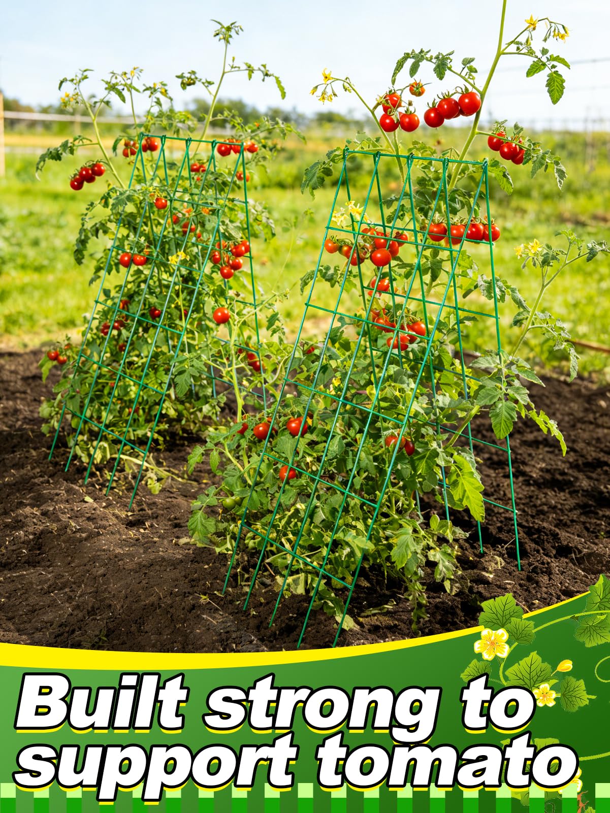 2 Sets Cucumber Trellis for Raised Garden Bed - 4.5mm Wire Heavy Duty Weather-Resistant Foldable A-Frame Metal Plant Support for Squash Pole Bean Climbing Plants Vegetables Outdoor, 39'' L x 15.7'' W