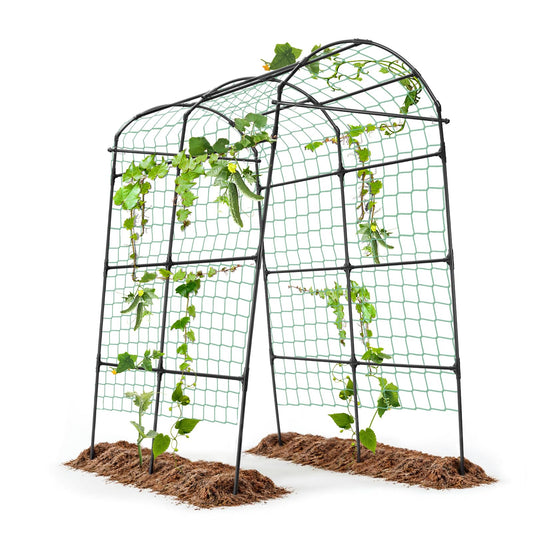 Yotoworth Garden Arch Arbor Trellis for Climbing Plants Outdoor, 7.8 ft Extra Tall Cucumber Trellis Raised Bed Climbing Vine Plant Support, Grape Vegetable Tomato Pumpkin Peas Bean, Black