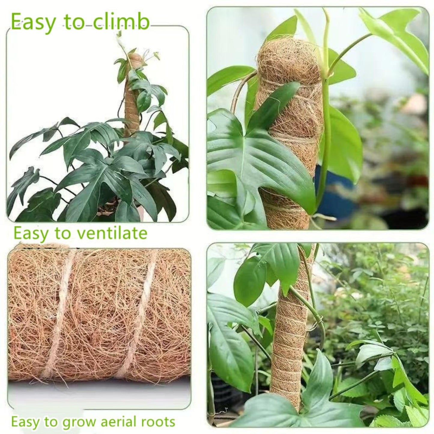 Moss Pole,47 Inch Monstera Plant Support, Upgraded 7mm Aluminum core Moss Poles for Climbing Indoor Plants DIY, Coco Coir Plant Pole Moss Plant Stick Support Stake Kit for Potted Plants Pothos