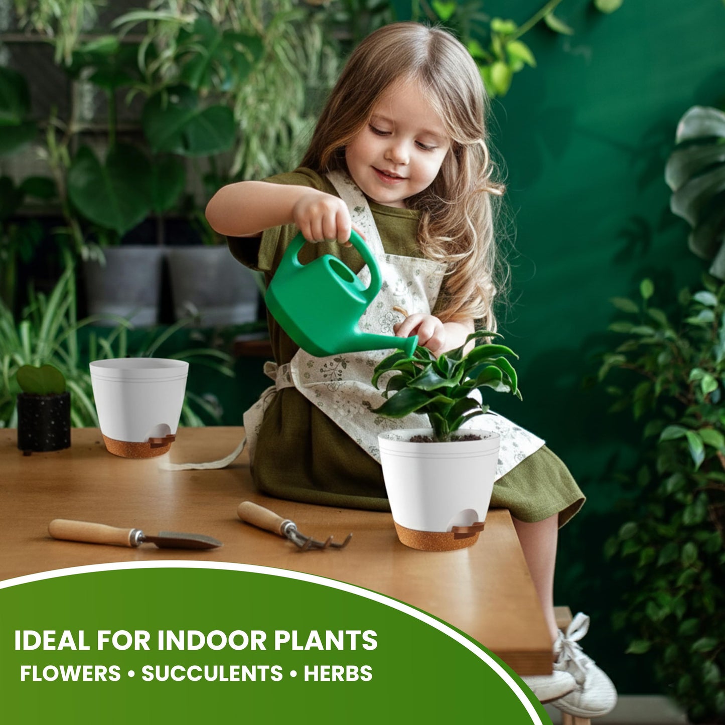 Utopia Home Self Watering Pots for Indoor Plants, Planters for Indoor Plants, Multi-Size Flowerpot, Set of 10 Plant Pots with Drainage & Reservoir, 6.8"/6.4"/5.9"/5.5"/4.9" (White)