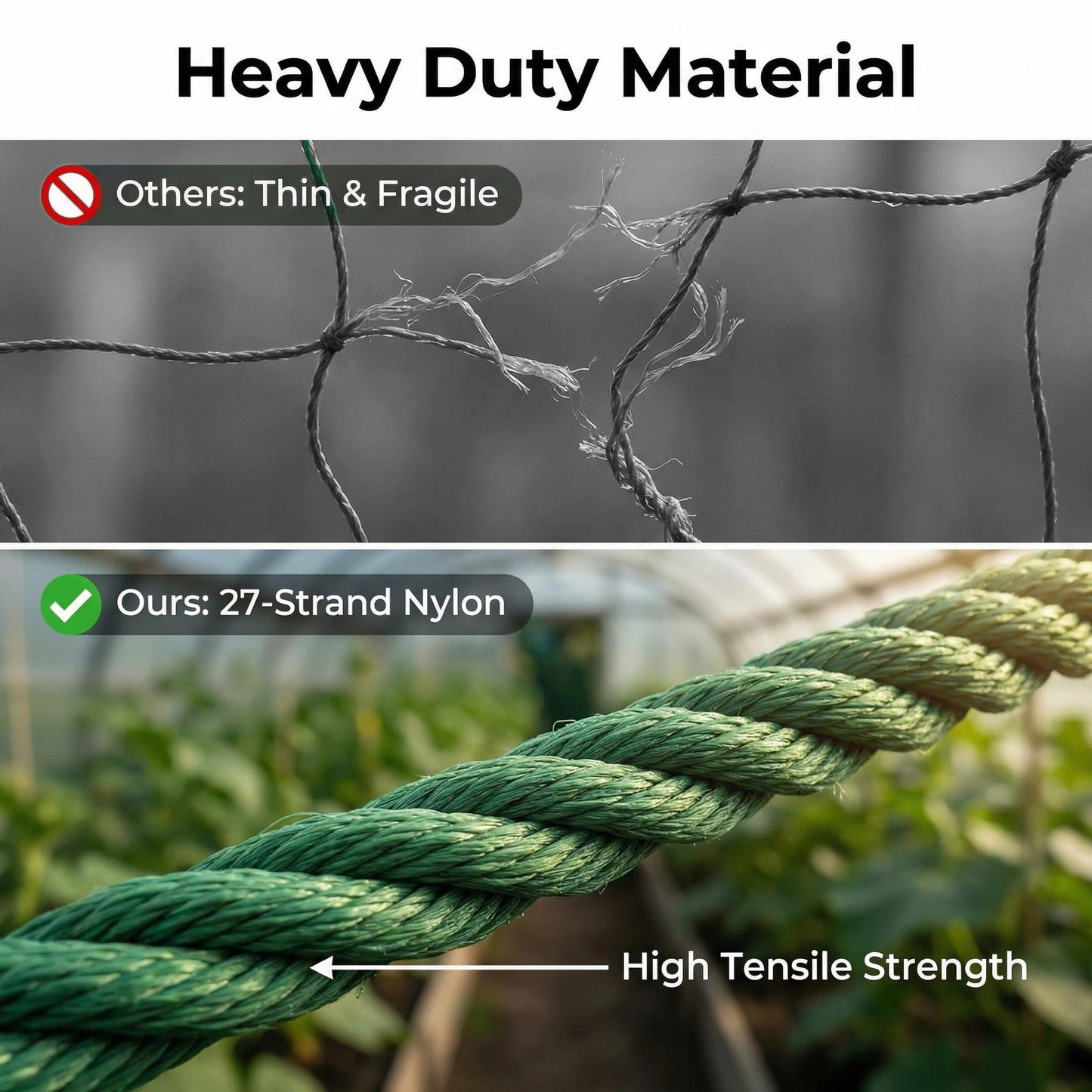 Trellis Netting for Climbing Plants - Heavy Duty Garden Trellis Netting for Cucumber, Vine, Fruits & Vegetables Tomato Plants Trellis Net, Climbing Vining Plants 10' x 7'Ft Green