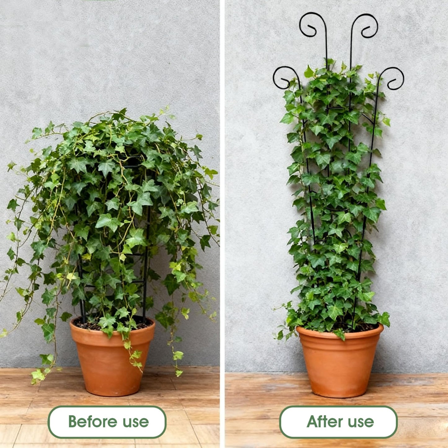 Stackable Metal Plant Trellis, 2Pcs Trellis for Climbing Plants Indoor, Adjustable Height Plant Support for Potted Climbing Plants (32.7 Inch Tall)