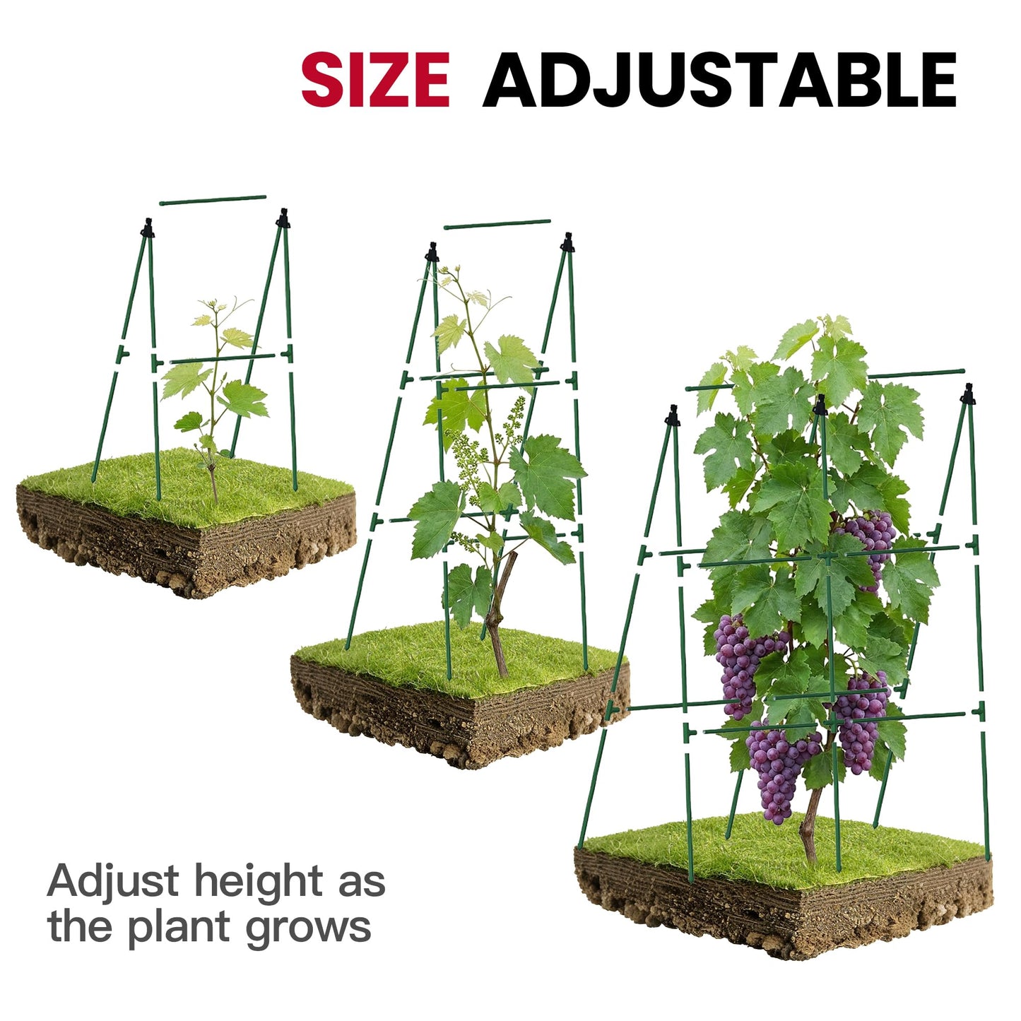 popsea Compact A-Frame Plant Trellis for Peas, Beans & Small Climbing Plants - 47'' H x 31.5'' W PE-Coated Galvanized Steel Garden Support with Netting, Ideal for Raised Beds & Container Gardens