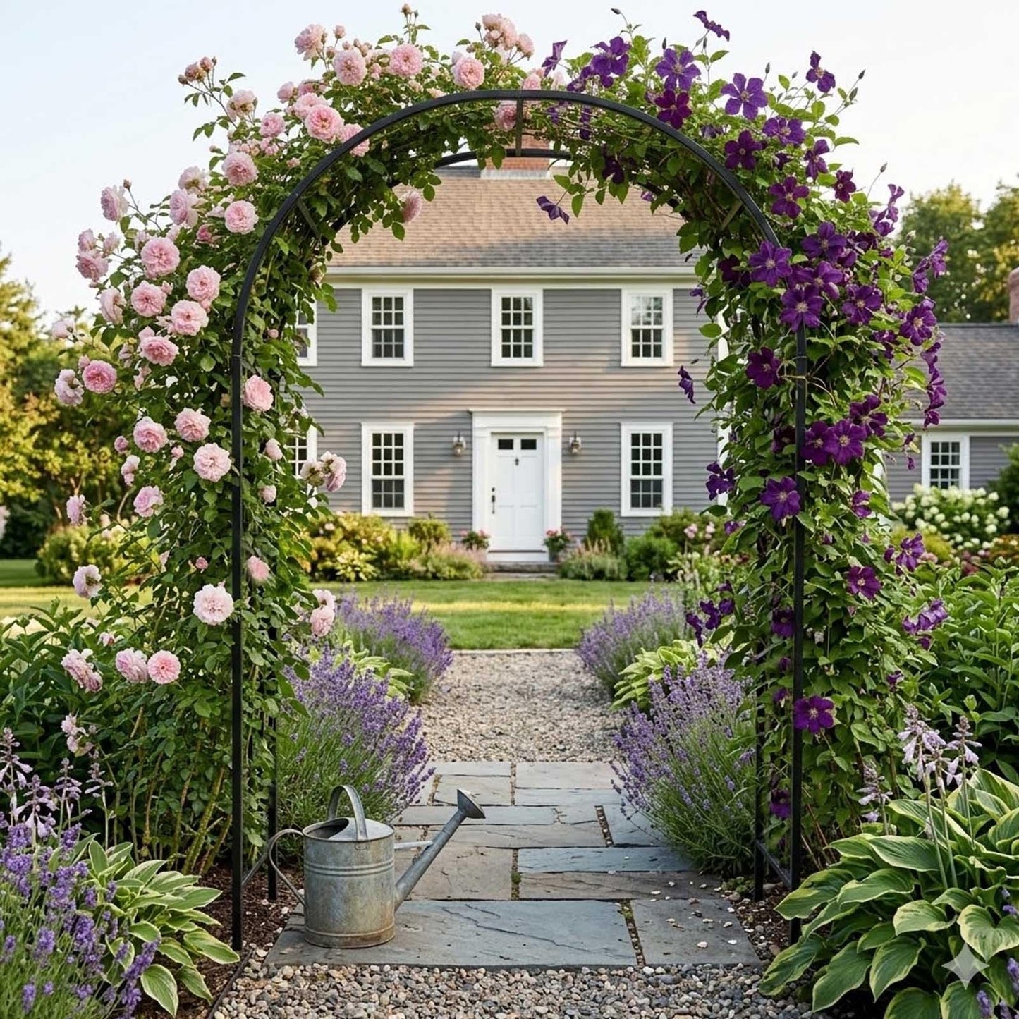 Metal Garden Arch Trellis for Climbing Plants, 4.6ft 7.8ft 10ft Outdoor Archway Arbor Stand for Roses, Cucumber Vines Frame for Raised Bed, Patio Backyard Wedding Decoration(White,W7.87ft*H7.22ft)