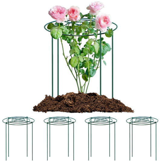 SYITCUN 4pack Peony Cages and Supports, 18 x 24 Inch Four Legs Peony Cage, Heavy-Duty Peonies Support Cages, Peony Ring for Roses, Hydrangeas, Sage, Peonies, Cucumbers, Tomato