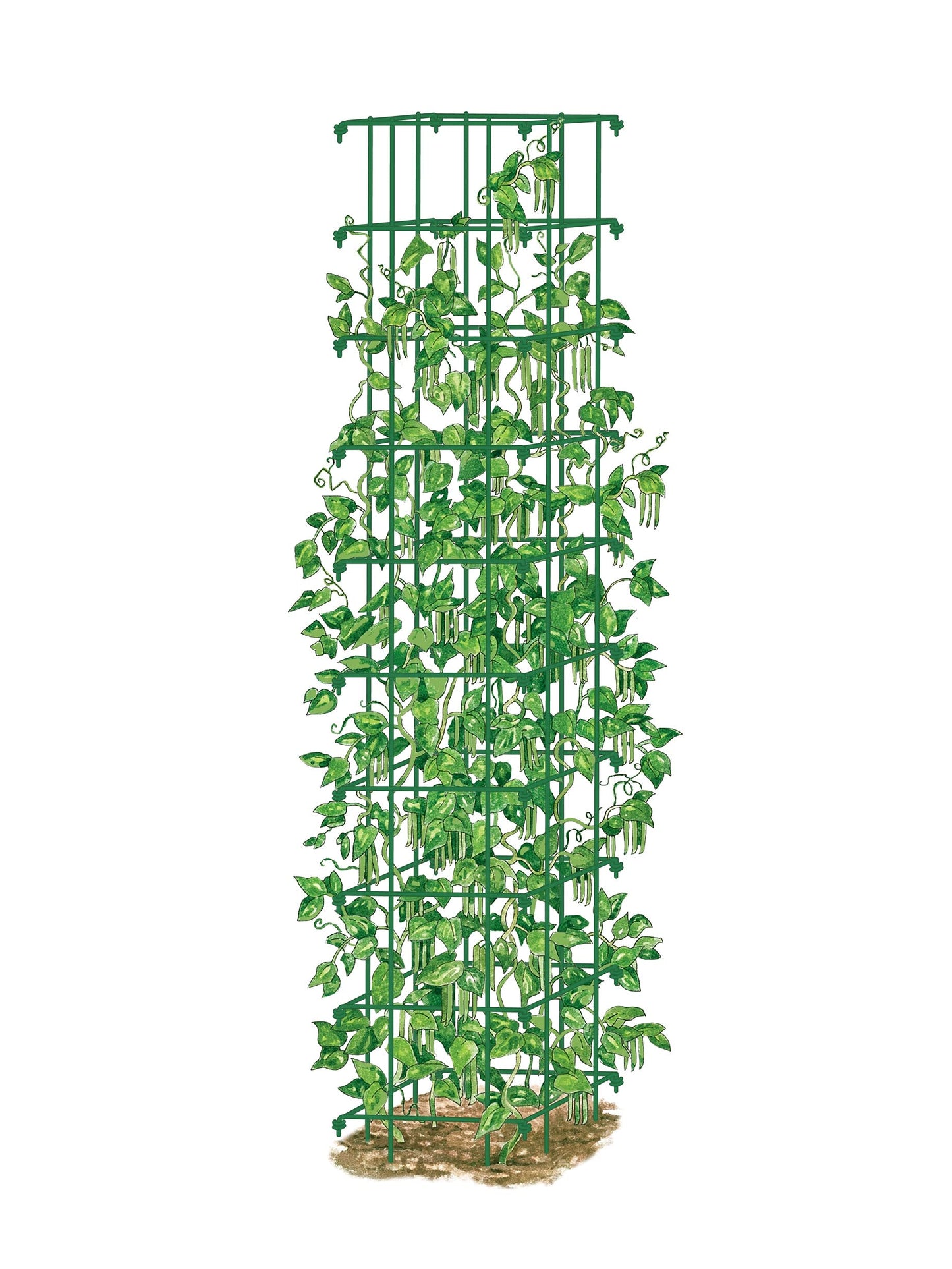 Gardeners Supply Company Large Bean Tower Plant Support | Sturdy Weatherproof Outdoor Beans, Peas & Other Climbing Vegetable Garden Plants Stake | Best for Small Space Garden - 75" H - Red