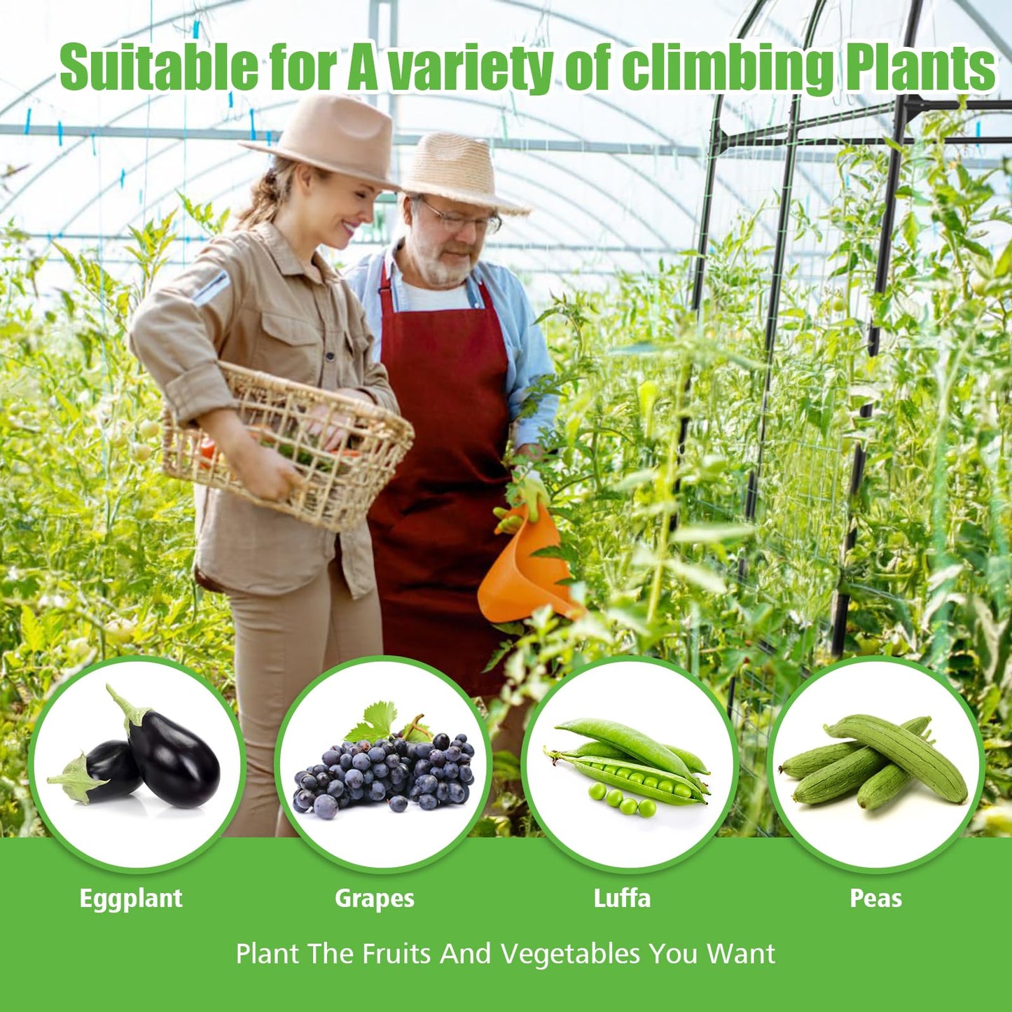 BUKLIYN Garden Arch Trellis for Climbing Plants Outdoor - Cucumber Trellis for Raised Bed, Size:71 * 87 inch, Garden Trellis for Climbing Plants, Cucumber, Vegetable, Tomato, Flowers
