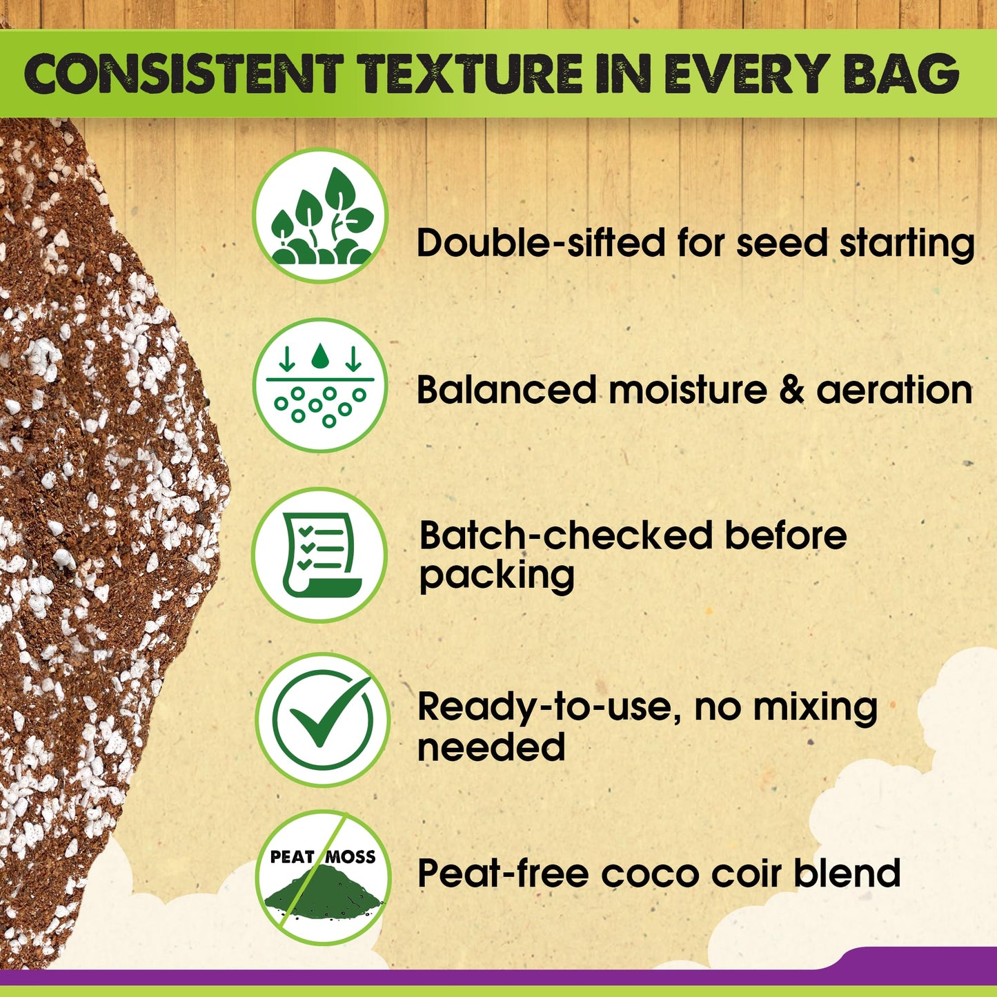 Seed Starter Potting Soil Mix, 8 Dry Quarts, Ready-to-Use Peat-Free Coco Coir Seed Starting Mix 4-in-1 Blend with Perlite, Vermiculite & Worm Castings for Germination & Seedlings