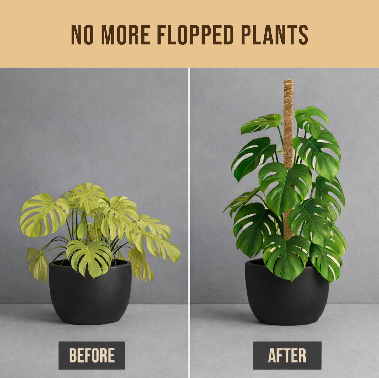 Craft911 Moss Pole Monstera Plant Support – 2 Pack 48” Bendable Moss Pole Monstera Plant Support, Plant Stakes for Indoor Plants, Tall Plant Sticks Support for Climbing Plants