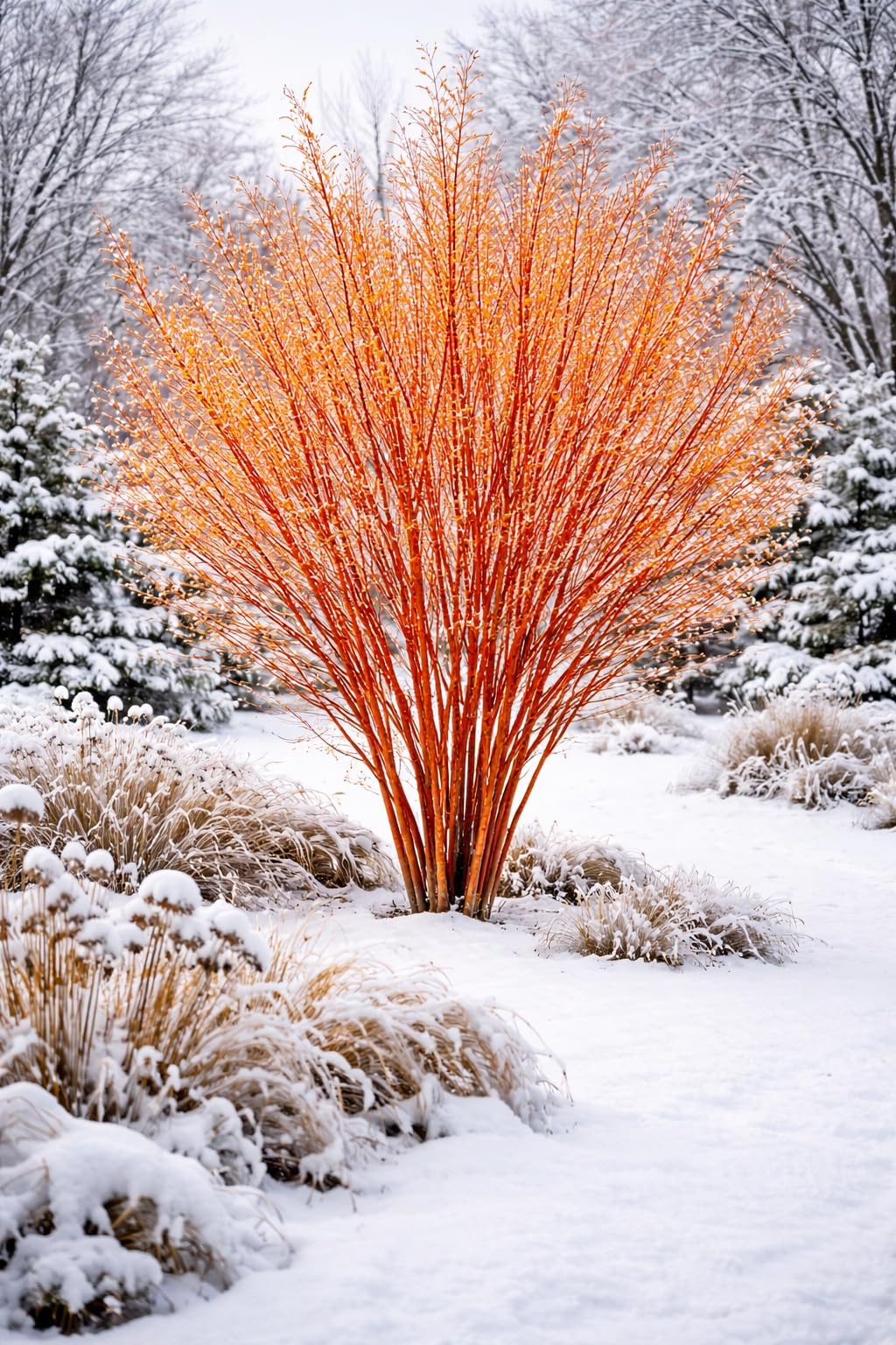 Flame Willow Tree Cuttings for Planting – Bright Red & Orange Stems – Fast Rooting Willow for Colorful Landscaping, Privacy & Winter Interest (2 Trees)