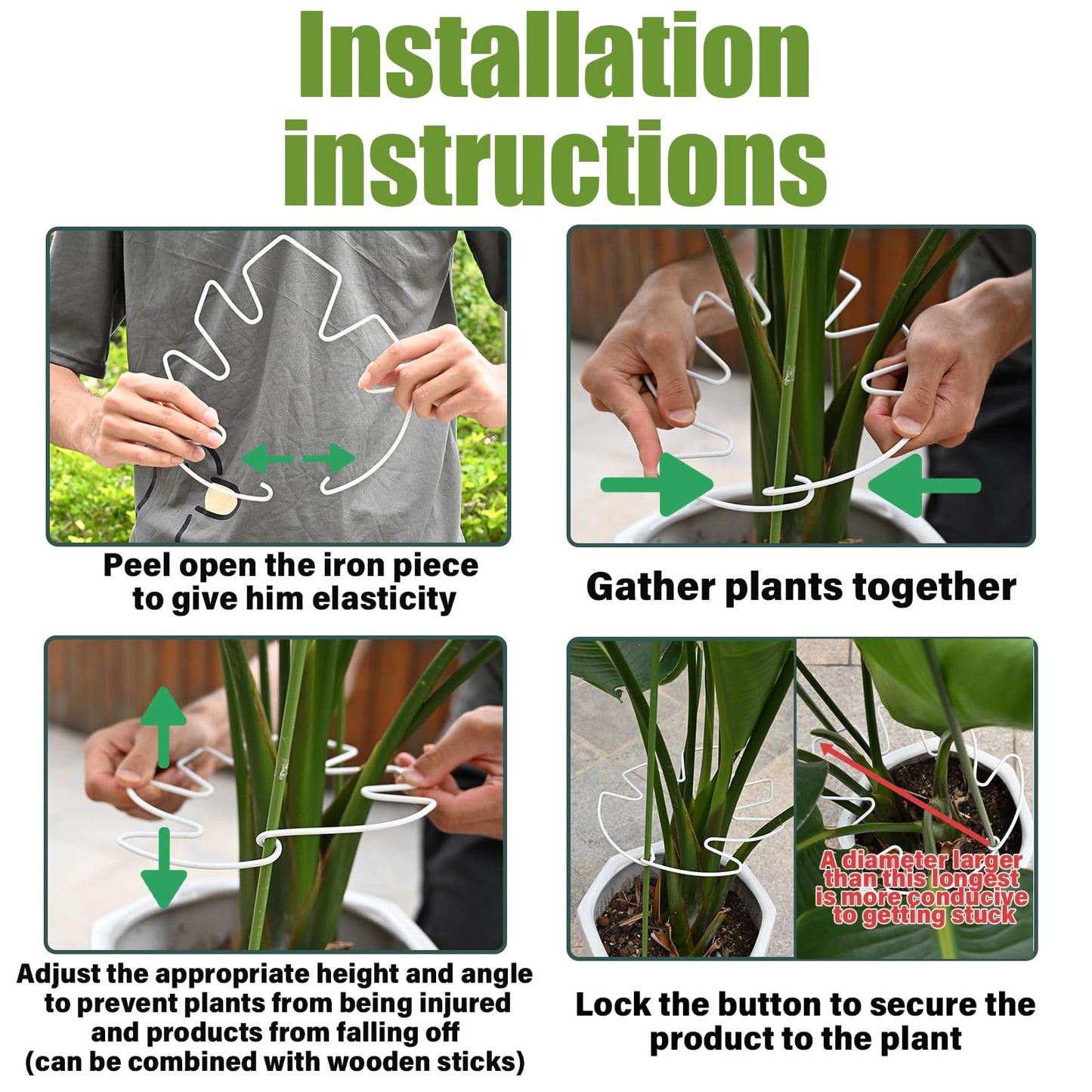 YOHSNOR 5PCS Monstera Plant Stem Support White 9 * 7.6in - Durable Stake Holder for Indoor Climbing Plants, Adjustable Installation Ideal for Fishbone Cactus and Plant Enthusiasts