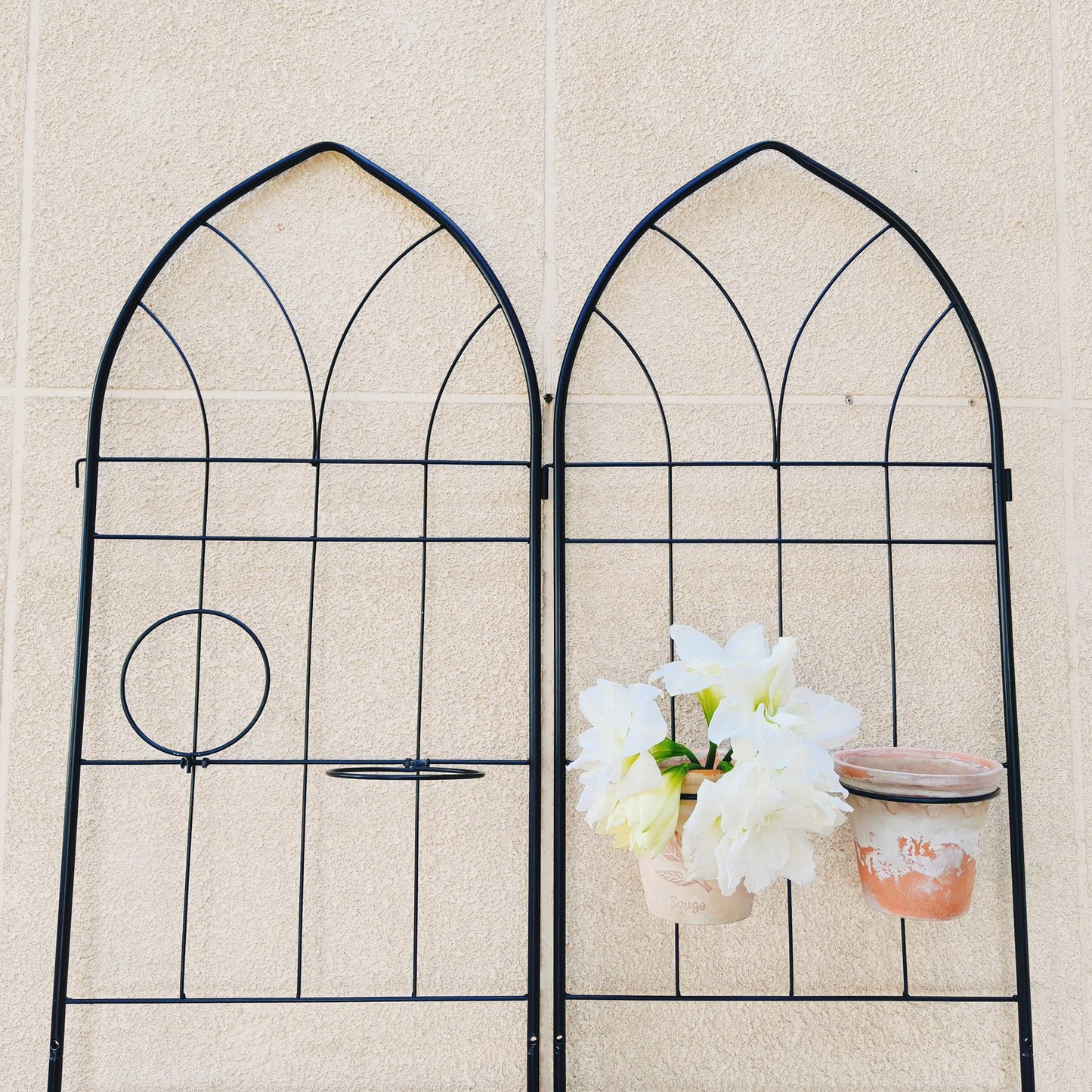 4 Pack Metal Garden Trellis 78.7" H,Rustproof Trellis for Climbing Plants,Outdoor Support for Roses Jasmine Vine,Garden Fence for Potted Plants &Flower Beds, Black