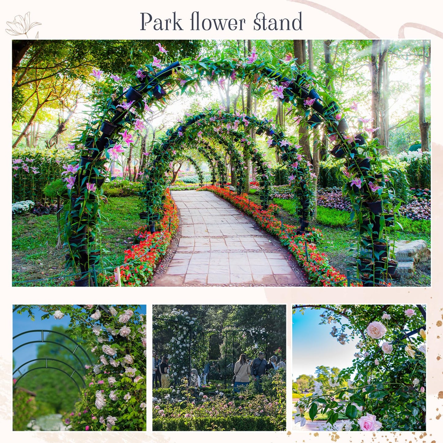 Gisafai 3 Pcs Metal Garden Arch Trellis Wedding Arches Pergola Arbor 7.9 Ft, Two Way Assemble, Durable Wedding Trellis Archway for Climbing Plants Outdoor Bridal Party Decoration (Dark Green)