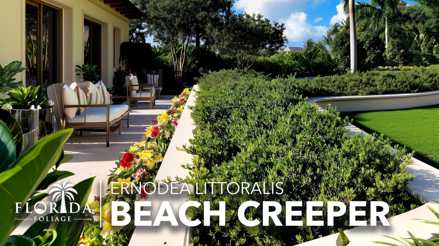 Beach Creeper | 1 Live Plant | Ernodea Littoralis | Coastal Ground Cover | Salt Tolerant | Low Maintenance | Drought Resistant | Fast Growing | Ideal for Sandy Soils | Tropical Landscaping