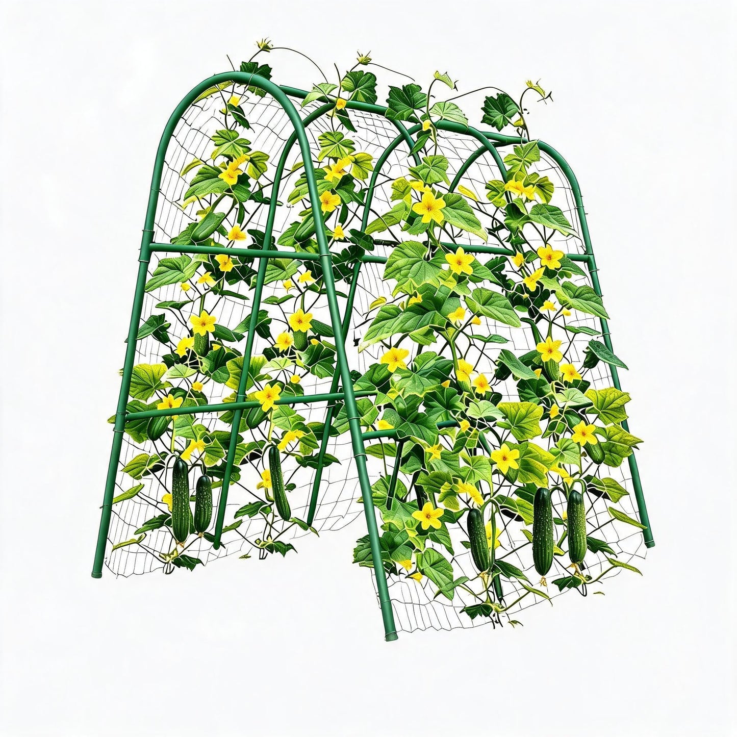 4x4FT Garden Arch Trellis for Raised Beds, Heavy Duty Metal u-Shaped Plant Support for Climbing Vegetables, Fruits & Vines, Outdoor Rust-Resistant Vertical Growing Trellis, Green