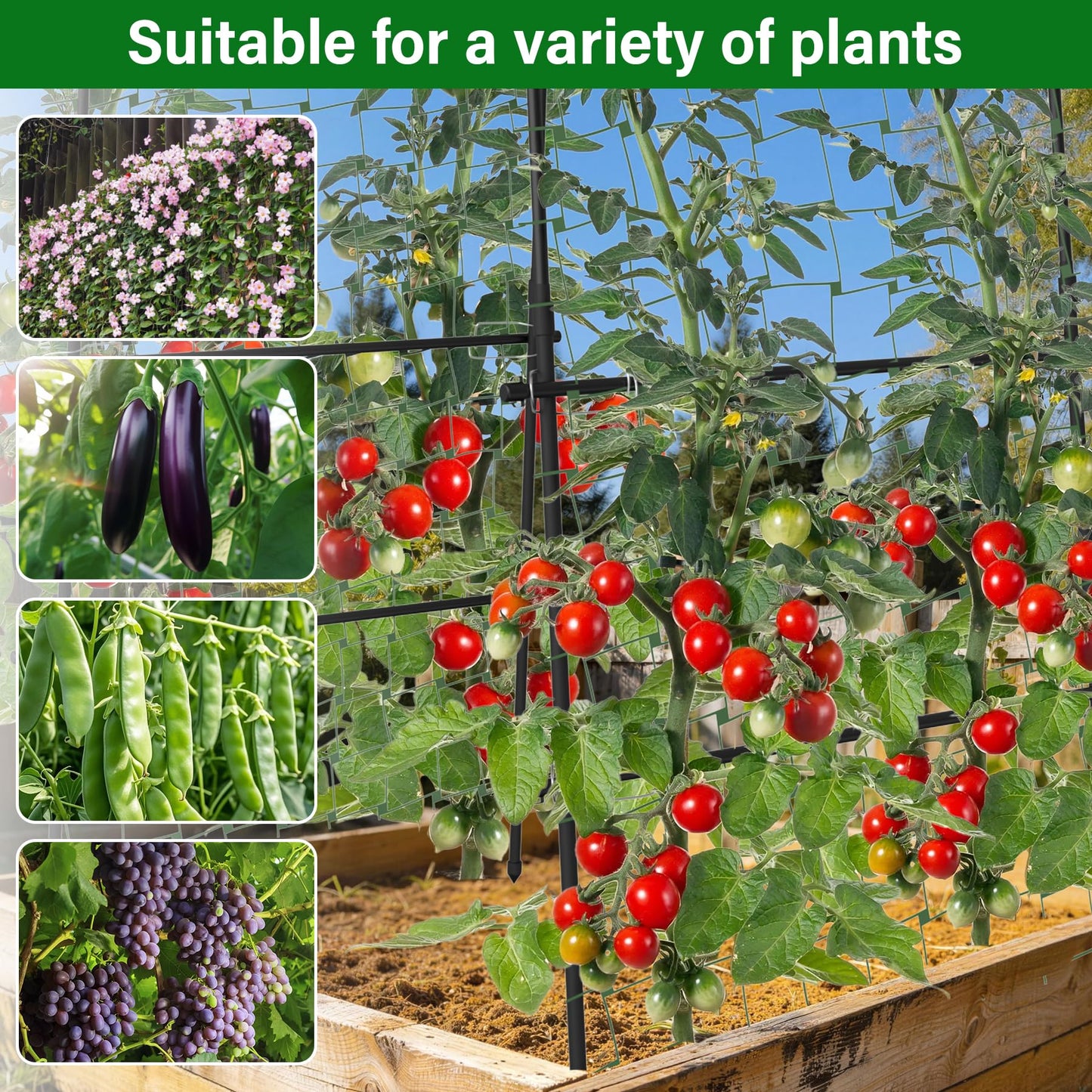 Toriexon Garden Arch Trellis for Climbing Plants, Adjustable Tunnel Trellis 7.4FT Tall & 5.7 FT Depth, Metal Plant Support Garden Trellis Arch for Outdoor Climbing Vine,Vegetable, Fruit, Flower