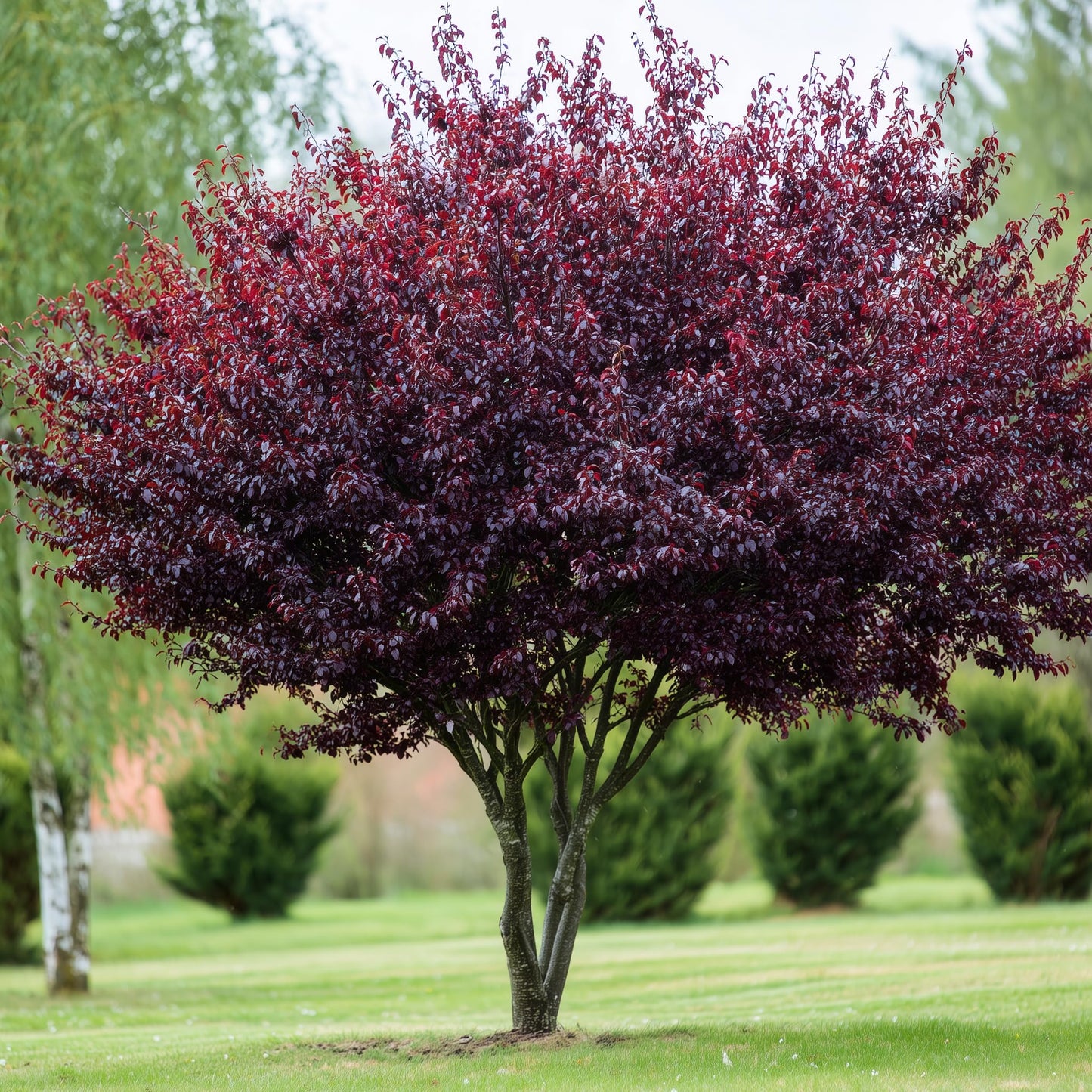 Purple Leaf Sand Cherry Shrub/Tree - 10-16" Tall Live Plant - Quart Pot - Purpleleaf Cistena Plum Bush - Prunus × cistena
