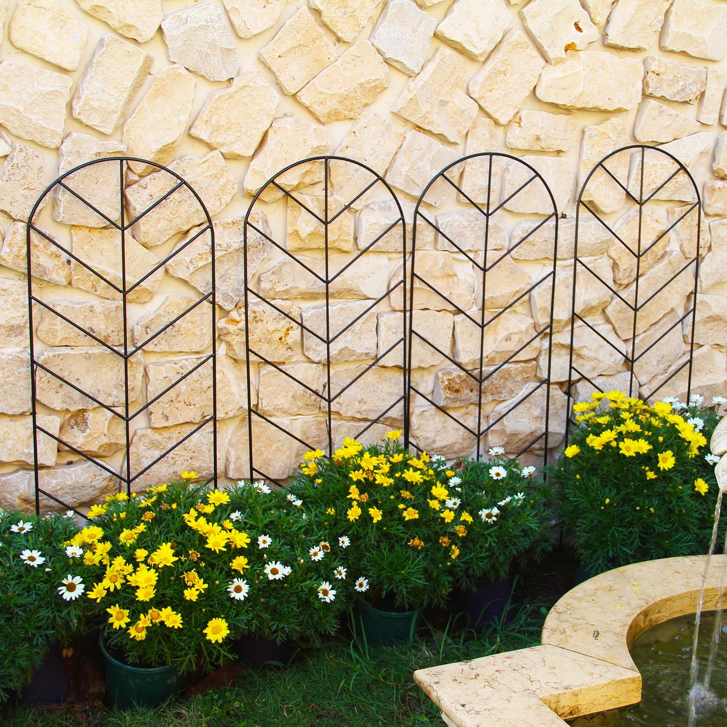 SCENDOR 2 Pack Trellis for Climbing Plants Outdoor 45" H x 15.9" W Garden Trellis, Plant Trellis for Climbing Rose Vegetable Flower, Lawn, Backyard, Black Metal Trellis