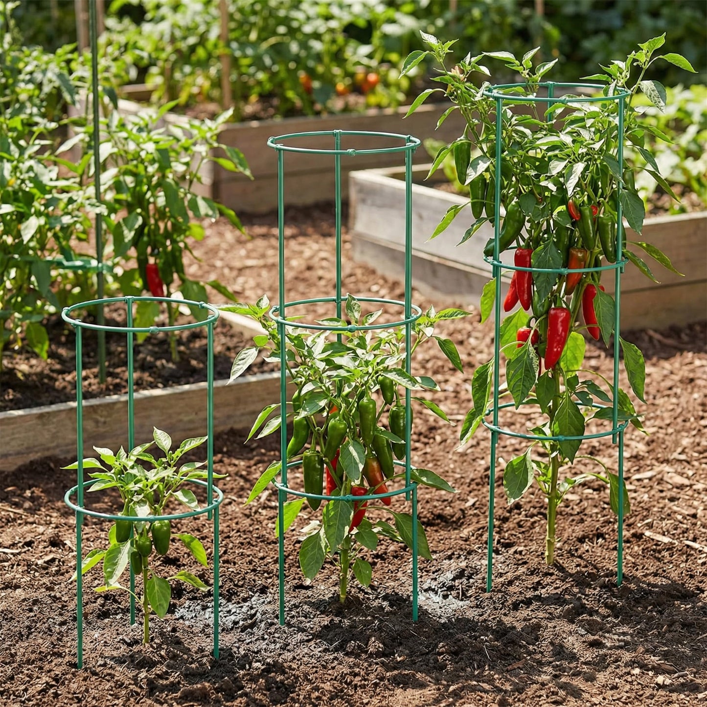 Elfzone Tomato Cage - Tomato Plant Support,Tomato Trellis Plant Stakes Support, Pots and Garden Climbing Vegetables Plants Flowers,Plant Stakes for Indoor Plants，3pcs