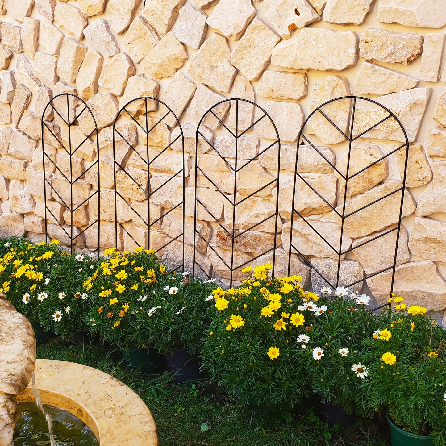 SCENDOR 2 Pack Trellis for Climbing Plants Outdoor 45" H x 15.9" W Garden Trellis, Plant Trellis for Climbing Rose Vegetable Flower, Lawn, Backyard, Black Metal Trellis