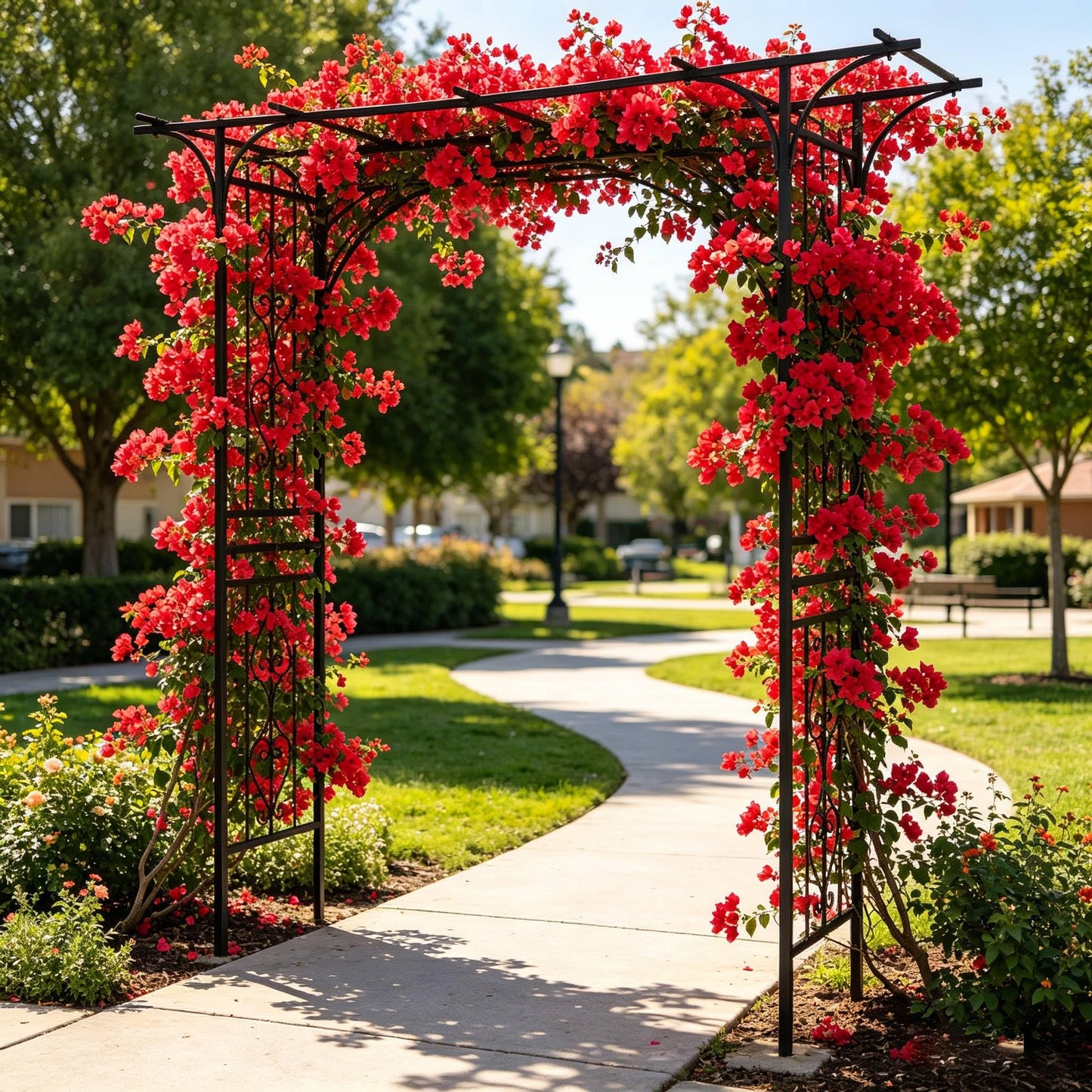 NAICKUC Garden Arch Trellis for Climbing Plants Outdoor, Wedding Arch Backdrop Stand, 7.1ft Metal Arched Framework for Weddings, Birthday Parties, Garden Arbor, Photography Studio Backdrops
