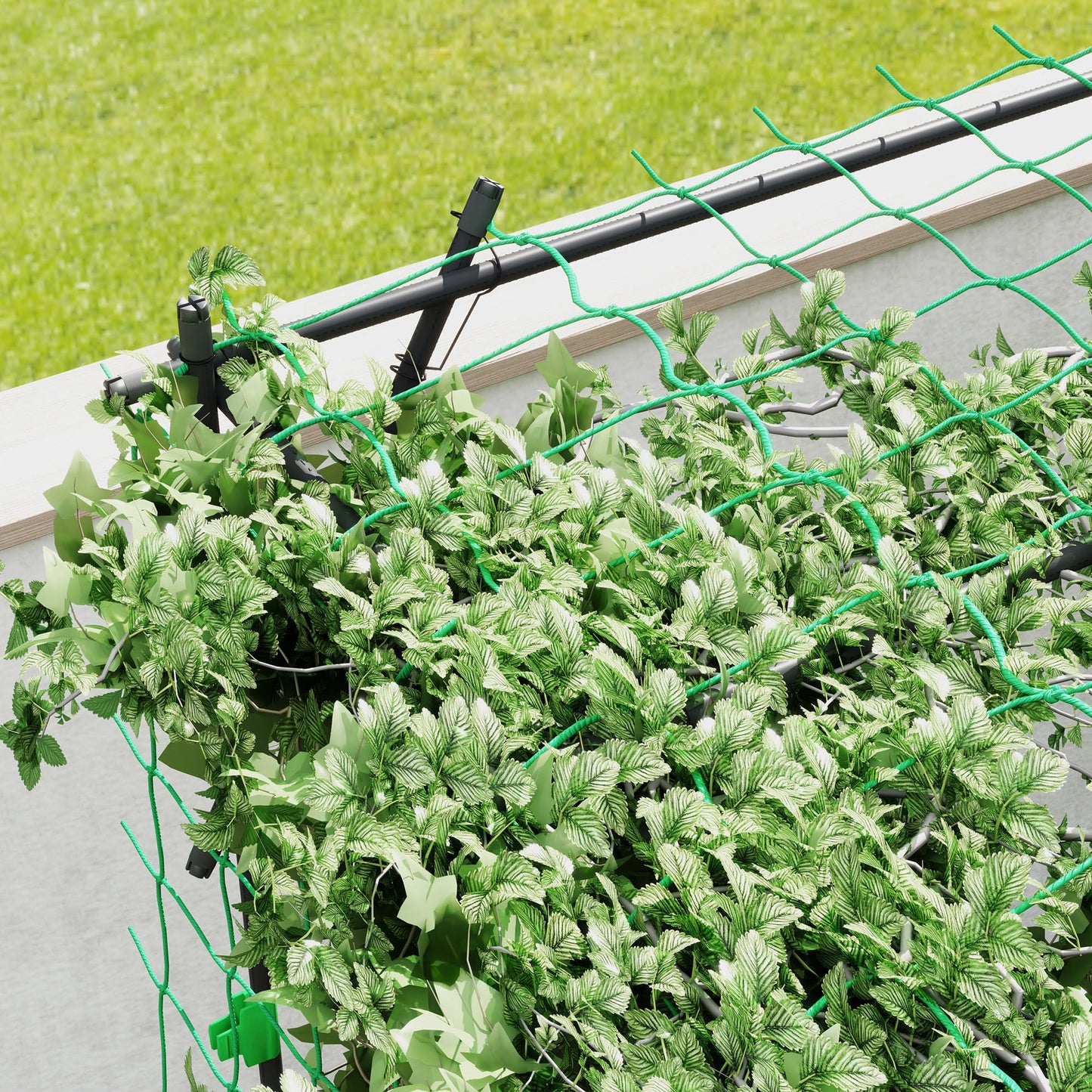 Outsunny Garden Arch Trellis, 7.3 FT Tall Plant Trellis Support, Outdoor Cucumber Trellis with Climbing Net for Climbing Plants, Vegetables, Flowers, Black