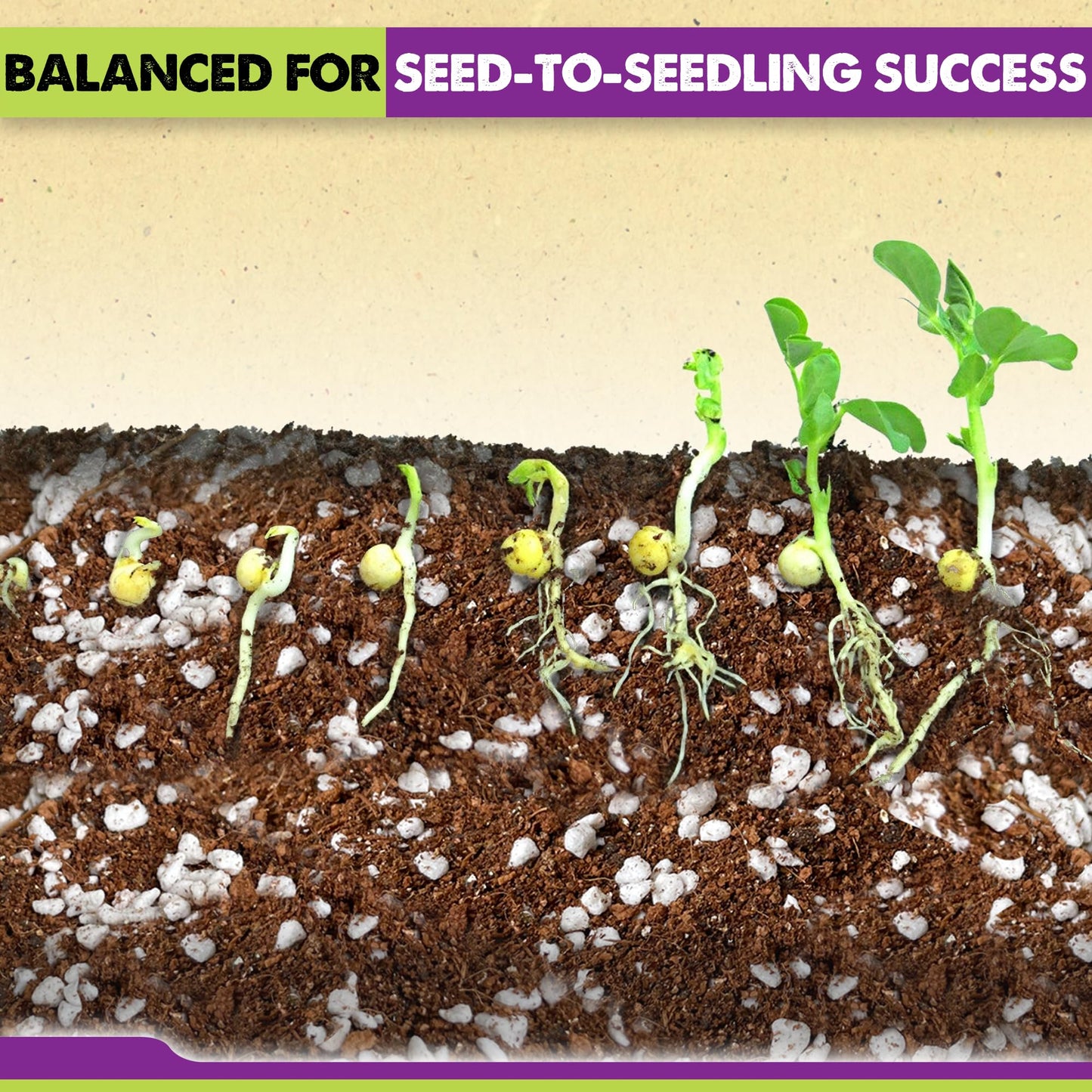 Seed Starter Potting Soil Mix, 8 Dry Quarts, Ready-to-Use Peat-Free Coco Coir Seed Starting Mix 4-in-1 Blend with Perlite, Vermiculite & Worm Castings for Germination & Seedlings