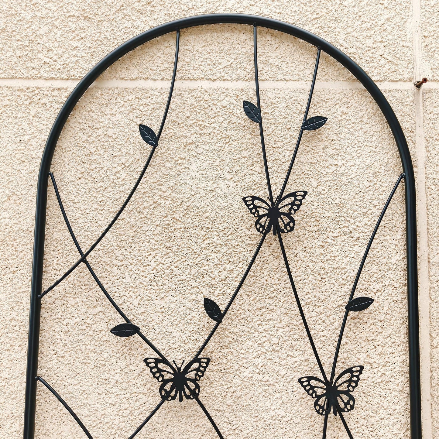 Wooakway 4 Pack Metal Garden Trellis, 71" x 19.7" Rustproof Decorative Plant Support with Butterfly Design for Outdoor Climbing Plants, Heavy Duty Flower Trellis for Roses, Yard Privacy Screen, Black